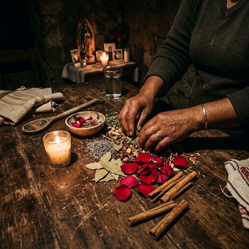 Manos femeninas en ritual