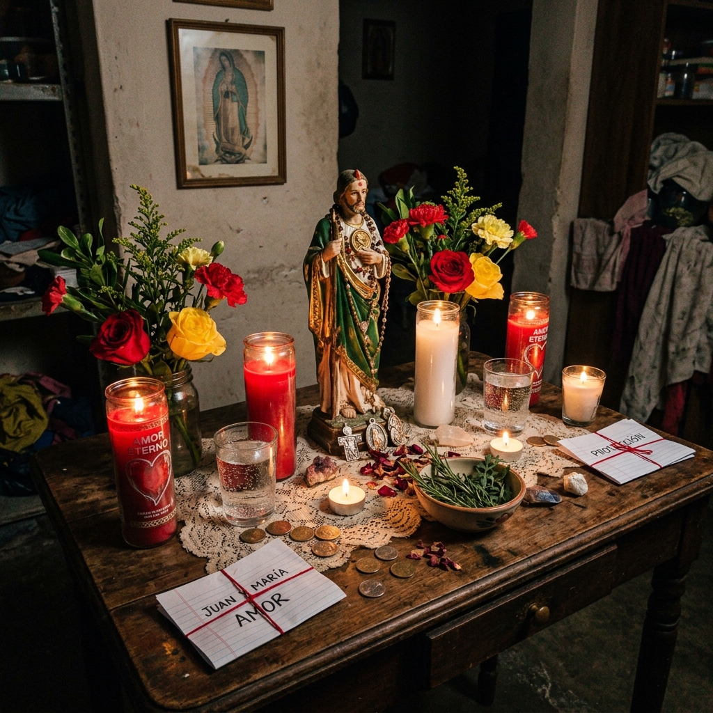 Altar de amor con santo
